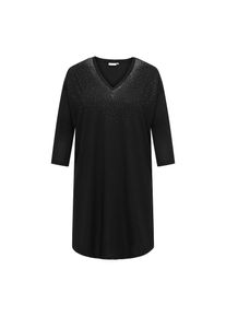 Only Carmakoma, Unisex, Only CARMAKOMA Jerseykleid &raquo;CARALBA 3/4 SL V-NECK ABK DRESS JRS&laquo; Sommerkleid, schwarz detail:dusty front, L, N-Gr, Kurzes 