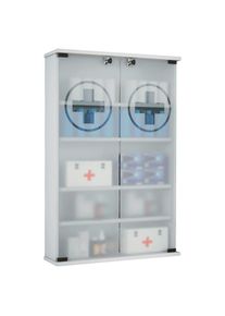 Mid.you Medizinschrank , Weiss , Holzwerkstoff , 5 F&auml;cher , 60x91x17.2 cm , Badezimmer, Badezimmerschr&auml;nke, Medizinschr&auml;nke