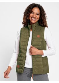 WITT Damen Steppweste mit leichter Wattierung, oliv, Größe 50, 100% Polyester