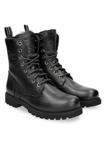 Panama Jack , Damen , Schnürboots »Frisia« , Schnürboots, Stiefelette, Blockabsatz, mit Warmfutter , schwarz , Stiefelette mit Reissverschluss und...