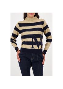 monari , Damen , Strickpullover »Pullover Ringel« Regular fit mit Rundhalsausschnitt , blau , Strickpullover von monari