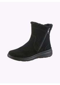 Witt Damen Stiefelette mit doppeltem Reissverschluss, schwarz, Gr&ouml;&szlig;e 41, 100% Veloursleder