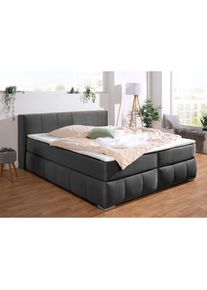 Boxspringbett »Chelles« inkl. Kaltschaumtopper, in 5 Breiten und 3 Matratzenarten , grau , Home Affaire