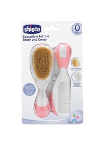 Chicco Kamm und B&uuml;rste Naturborsten pink 0m+