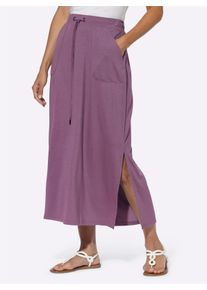 WITT Damen Jerseyrock mit Seitenschlitz, violett, Gr&ouml;&szlig;e 36, 95% Viskose, 5% Elasthan