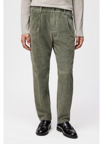 Drykorn CHASY-RGLR Casual Hose mit Bundfalte in Baumwoll-Breitcord in grün, Größe 32x34