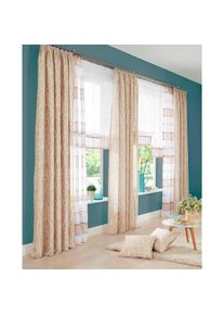 Raffrollo »Camposa« mit Klettband Transparent, Voile, Polyester , beige , my home , Obermaterial: 100% Polyester