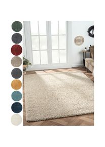 Hochflor-Teppich »My Shaggy« rechteckig 37 mm Höhe Shaggy, Uni-Farben, leicht glänzend, Microfaser, extra flauschig , beige , MyFlair Möbel &...