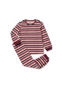 Tchibo - Kinder-Nicki-Pyjama - M&auml;dchen - Gr. 110/116 - weinrot/gestreift