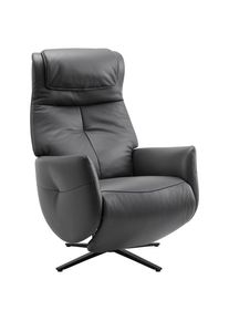 Xora Massagesessel , Schwarz, Dunkelgrau , Metall, Textil, Leder , Echtleder , Rindleder , 77x113x86 cm , Relaxfunktion, Liegefunktion, Netzbetrieb, Massagefunktion , Wohnzimmer, Sessel, Massagesessel