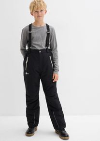 wasserdichte Funktionshose mit Hosentr&auml;gern und reflektierende Details in schwarz, Gr&ouml;sse 158, bonprix