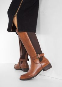 Stiefel aus Leder in braun, Gr&ouml;sse 37, bonprix