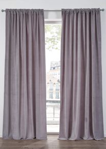 Samt Vorhang aus Bio Baumwolle (1er Pack) in grau, 225x130 cm, 100% Baumwolle, bonprix