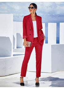 WITT Damen Blazer mit gestreiftem Futter, rot, Größe 46, 63% Polyester, 33% Viskose, 4% Elasthan