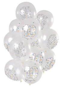 Folat 10e anniversaire 12 ballons en latex origami