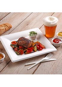 Papstar 50 assiettes canne à sucre Aida blanc 20 x 20cm