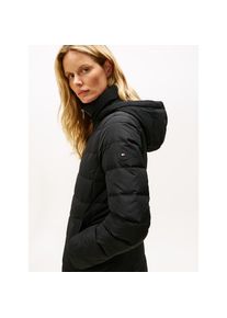 Tommy Hilfiger, Unisex, Steppmantel &raquo;MW DOWN SLIM COAT WITH FUR&laquo; mit Fellimitat, schwarz, L (40), Winter-Parka von Tommy Hilfiger Womanswear
