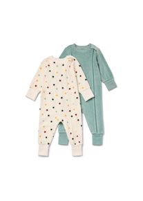 Tchibo - 2 Baby-Nicki-Pyjamas - Unisex - Gr. 98/104 - weiss/print
