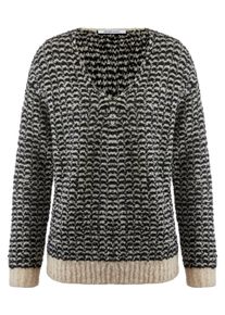 Peter Hahn - V-Pullover mit tiefem Ausschnitt, beige, Gr. 48, Wolle