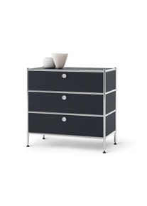 Tchibo - Commode en m&eacute;tal &laquo; Cn3 &raquo; avec 3 tiroirs - noir