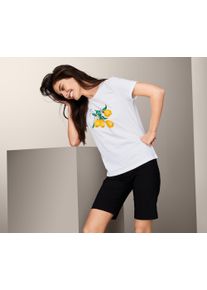 Tchibo - T-shirt imprimé à manches courtes - taille: L - vert/jaune/imprimé