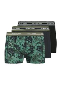 Jack & Jones JACK & JONES, Hommes Boxers 'JACEZRA LEAVES', vert / noir