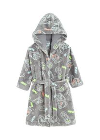 Cool Club Bademantel Jungen Gr&ouml;&szlig;e 86/92 pastellblau / neongelb / grau