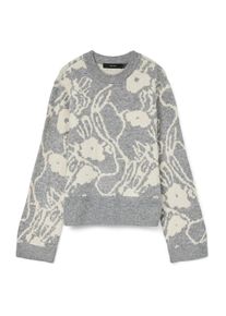 V&eacute;ro Moda Vero Moda Pullover 'VMKAILA' Damen Gr&ouml;&szlig;e S graumeliert / offwhite