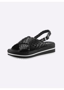 Heine Witt Damen Sandalette, schwarz, Gr&ouml;&szlig;e 41, 100% Rindsleder