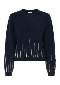 Jacqueline de Yong JDY, Femmes Pull-over, bleu fonc&eacute; / argent