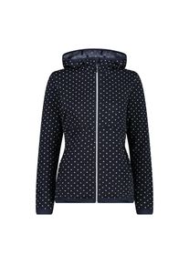 CMP , Damen , Strickfleecejacke »WOMAN JACKET FIX HOOD« mit Kapuze wärmend, Übergangsjacke , blau , Strickfleecejacke mit Punkten