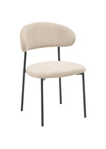 Mid.you Stuhl , Schwarz, Beige , Metall, Textil , Rundrohr , 53x80x57 cm , Esszimmer, St&uuml;hle, Esszimmerst&uuml;hle