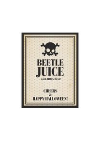 partydeco Étiquette de bouteille Jus de coléoptère 9,5 x 12,5 cm