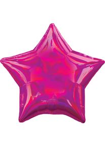 Amscan Holografischer Sternballon magenta 45cm