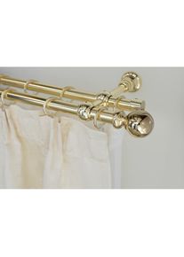 Garesa, Garesa Gardinenstange &raquo;ANDREA&laquo; &Oslash; 20 mm 2 l&auml;ufig-l&auml;ufig Wunschmassl&auml;nge Vorhanggarnitur, verl&auml;ngerbar, Endknopf Kugel lang, mit Ringen, 