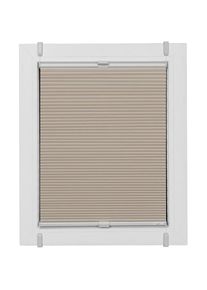 SUNLINES, SUNLINES Plissee verdunkelnd energiesparend ohne Bohren verspannt verspannt mit Simply-Fix Klemmtr&auml;ger, Wabenplissee, nach Mass, sand, wei&szlig;,