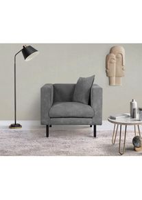 Home Affaire Sessel »Lillibeth Cocktailsessel, Loungesessel, Masse B/T/H: 90/74/83 cm« Zierkissen als Wendekissen 45x45 cm, in Samtoptik oder Cord , grau , Home...