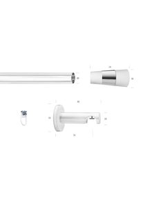 Garesa, Garesa Gardinenstange &raquo;WHITE&laquo; &Oslash; 20 mm 1 l&auml;ufig-l&auml;ufig Wunschmassl&auml;nge Vorhanggarnitur, Innenlauf, verl&auml;ngerbar, Wandmont., Endknopf 2-f&auml;rbig, 