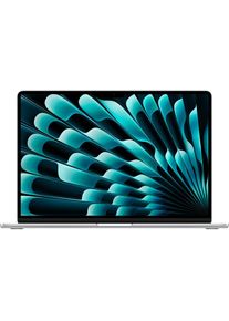 Apple , Notebook »MacBook Air 15 2025 M4 10C GPU / 16 GB / 1 TB Silber« 38,86 cm / 15,3 ′′ M4 1.000 GB SSD , Gehäuse aus recyceltem Aluminium, Touch..