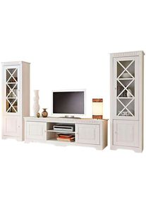 Wohnwand »Lisa« Set, 3 Stk. tlg. bestehend aus zwei Vitrinen und einem Lowboard, massives Kiefernholz , weiss , Home Affaire