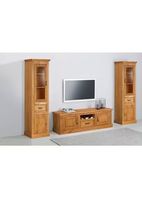 Home Affaire , Wohnwand »Selma« Set, 3 Stk. tlg. 2 Vitrinen und 1 Lowboard , beige , Home Affaire – Landhausmöbel von vintage bis modern