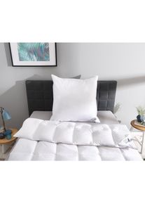Daunenbettdecke + Kopfkissen Decke mit Kissen 135x200 oder 155x220 cm, Made in Germany , weiss , OBB , Bettdecken Bezug: 100% Baumwolle. Kopfkissen...