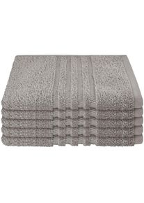 Gästehandtücher »Milano aus 100% Baumwolle mit eleganter Bordüre in Hoch-Tief-Optik« Made in Green , silberfarben , Schiesser , Obermaterial: 100%...