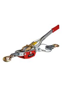 Einhell, Handpackzange &raquo;TC-LW 2000 2000 kg&laquo;, rot, Seilhebezug mit 3.3 m langem drallfreiem Drahtseil (&Oslash; 6 mm)