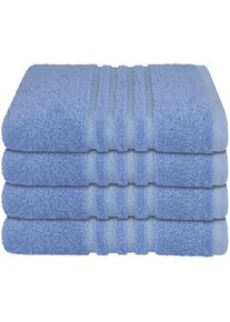 Handtücher »Milano aus 100% Baumwolle mit eleganter Bordüre in Hoch-Tief-Optik« Made in Green , blau , Schiesser , Obermaterial: 100% Baumwolle