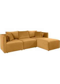Ecksofa »Nöre L-Form« 3 Teile, in vielen Bezugsqualitäten und Farben. Modulteile s. "Nöre" , goldfarben , Andas