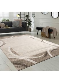 Teppich »Sinai 059« rechteckig 13 mm Höhe Kurzflor, modernes Design, mit Bordüre, Kundenliebling , braun , Paco Home , Obermaterial: 100% Polypropylen