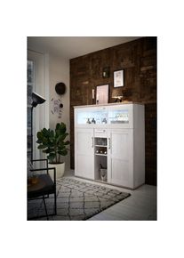 HBZ-MEBLE Barschrank »Romance« 1 Stk. tlg. im Landhausstil, Highboard mit Bar , weiss , HBZ