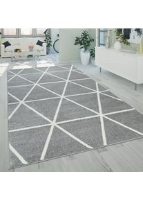 Teppich »Stella 401« rechteckig 16 mm Höhe Kurzflor, Pastellfarben, Rauten Design, Skandi Muster, Kundenliebling , grau , Paco Home , Obermaterial:...