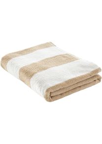 Strandtuch »Lija, Strandhandtuch 100x180cm« Handtuch mit modernen Streifen aus 100% Baumwolle , beige , LeGer Home by Lena Gercke , Obermaterial:...